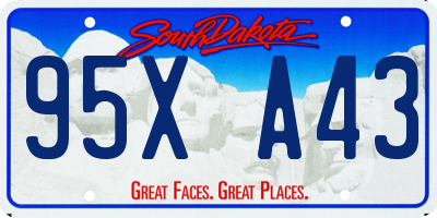 SD license plate 95XA43