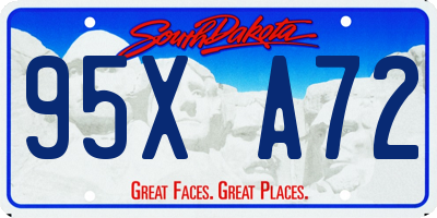 SD license plate 95XA72