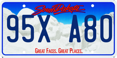SD license plate 95XA80