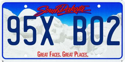 SD license plate 95XB02