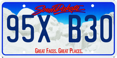 SD license plate 95XB30