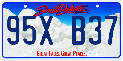 SD license plate 95XB37