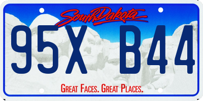 SD license plate 95XB44