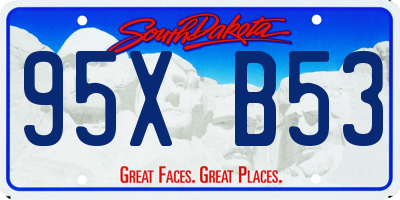SD license plate 95XB53