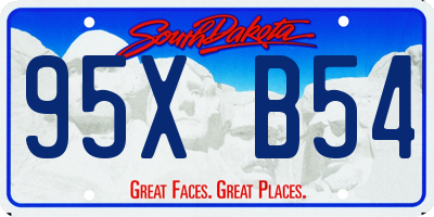 SD license plate 95XB54