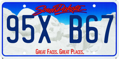 SD license plate 95XB67