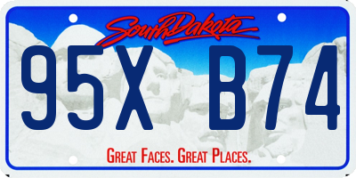 SD license plate 95XB74