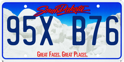 SD license plate 95XB76