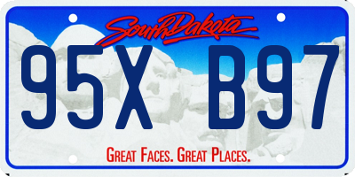 SD license plate 95XB97