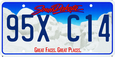 SD license plate 95XC14