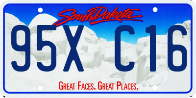 SD license plate 95XC16