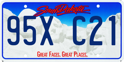 SD license plate 95XC21