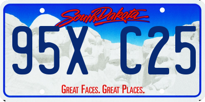 SD license plate 95XC25