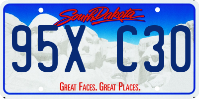 SD license plate 95XC30
