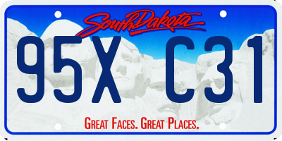SD license plate 95XC31