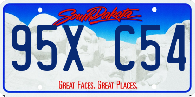 SD license plate 95XC54