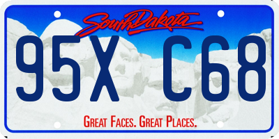 SD license plate 95XC68