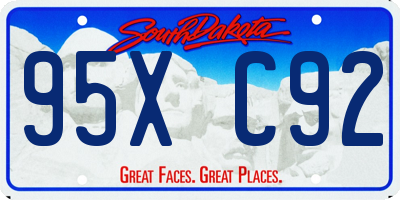 SD license plate 95XC92