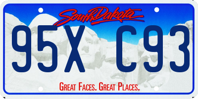 SD license plate 95XC93