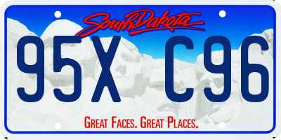 SD license plate 95XC96