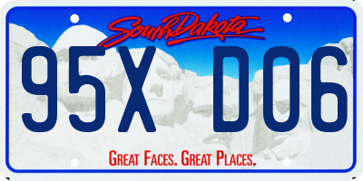SD license plate 95XD06