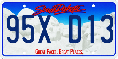 SD license plate 95XD13