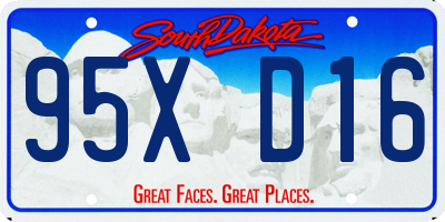 SD license plate 95XD16