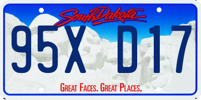 SD license plate 95XD17