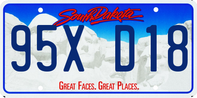 SD license plate 95XD18