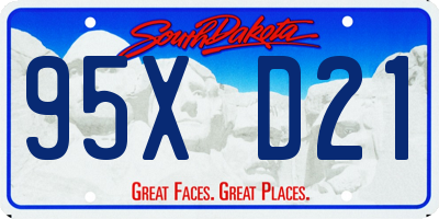 SD license plate 95XD21