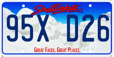 SD license plate 95XD26