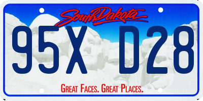 SD license plate 95XD28