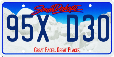 SD license plate 95XD30