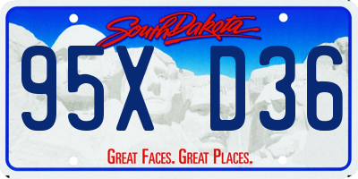 SD license plate 95XD36