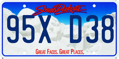 SD license plate 95XD38