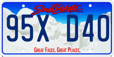 SD license plate 95XD40