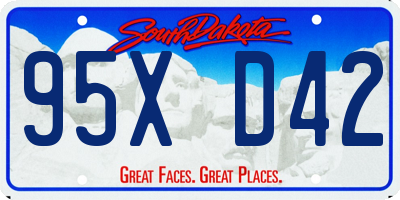 SD license plate 95XD42