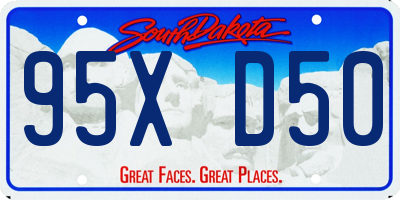 SD license plate 95XD50