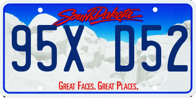 SD license plate 95XD52