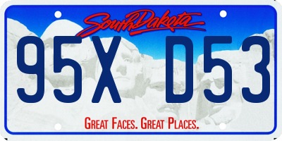 SD license plate 95XD53