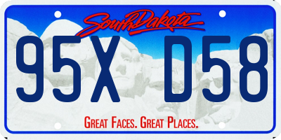 SD license plate 95XD58