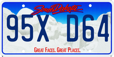 SD license plate 95XD64