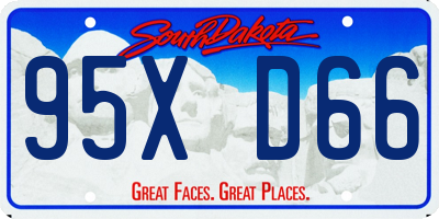 SD license plate 95XD66