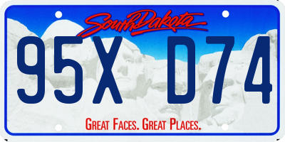 SD license plate 95XD74