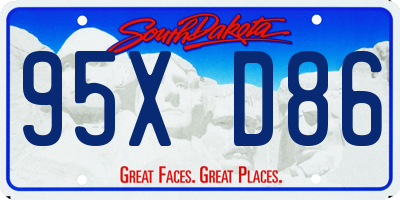 SD license plate 95XD86