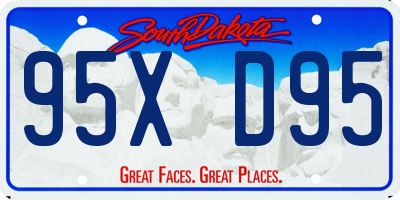 SD license plate 95XD95