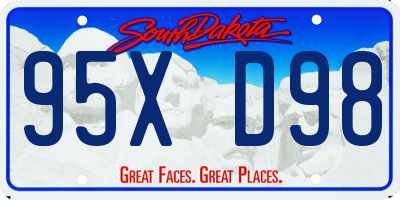 SD license plate 95XD98