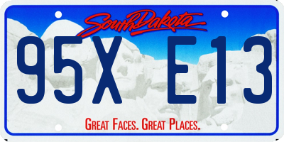 SD license plate 95XE13