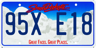 SD license plate 95XE18