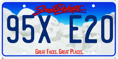 SD license plate 95XE20